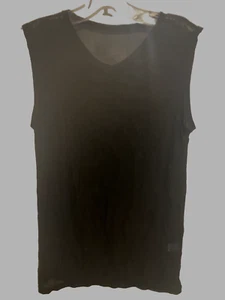 Mens Sheer Mesh Stretch Muscle Fit V-neck Black Size Large Fitted NWOT Unbranded - Picture 1 of 3