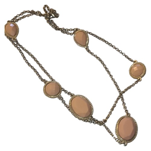 VETEMENTS Collana stazione acrilico rosa pallido tono oro 32"