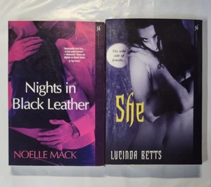 SHE + NIGHTS IN BLACK LEATHER Lot of 2 Erotic Romance /Aphrodisia VG - Picture 1 of 7