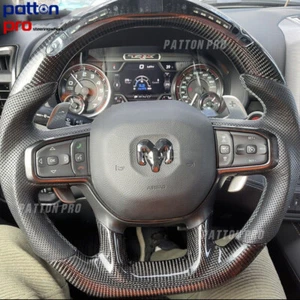Carbon Fiber LED Steering Wheel for 2019+ Dodge RAM Rebel 1500 TRX No Heated - Picture 1 of 8