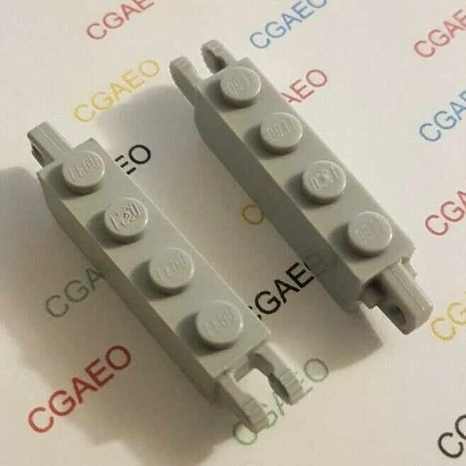 2 X Lego 30387 Hinge Brick 1 x 4 Locking with 1 Finger Vertical End and 2 Finger - Photo 1/1