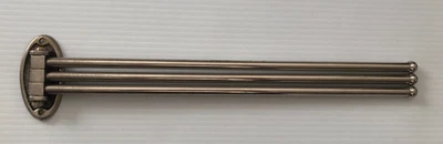 1 ~ винтажный, латунь/нержавеющая сталь ~ 3 руки полотенце держатель - Изображение 1 из 4