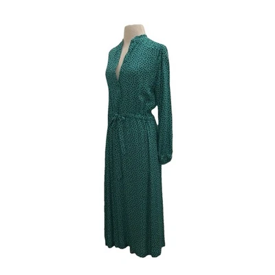 Vestido Camisa Larga Joules Verde Lunares Zoey Cintura Corbata Volantes Cuello Talla 4 Pequeño Foto 1 de 4