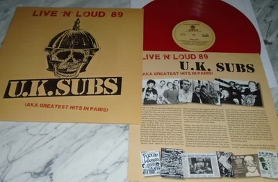 UK SUBS LIVE 'N' LOUD 89 (AKA GREATEST HITS IN PARIS) 12" VINYL LP RECORD ALBUM - Image 1 of 4