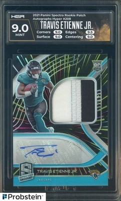 2021 Panini Spectra Hyper #208 Travis Etienne Jr RPA RC Patch AUTO /60 HGA 9 - Image 1 of 2