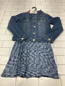 Levi Girl's 2-Piece Denim Jacket & A-Line Style Short Sleeve Dress Set M 7/8 - Picture 1 of 9