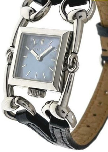 Orologio donna vintage come nuovo Gucci Signoria 116 5 lunetta diamantata conchiglia blu argento