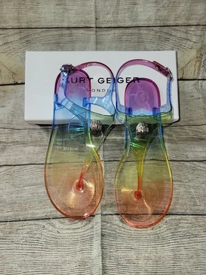 Женские босоножки Kurt Geiger Maddison Rainbow Jelly с ремешком на лодыжке размер 10 НОВЫЕ - Изображение 1 из 4