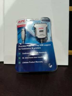 NEW! APC USB to PARALLEL Printer Adaptor Cable 6'/1.8m USB1284 - Image 1 of 4