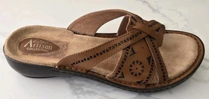 Clarks Artisan Collection Firefly Slide braune Ledersandalen 9M - Bild 1 von 7