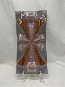 Mid Century Signiertes Michael und Frances Higgins Studio Fused Art Glas Tablett - Bild 1 von 20
