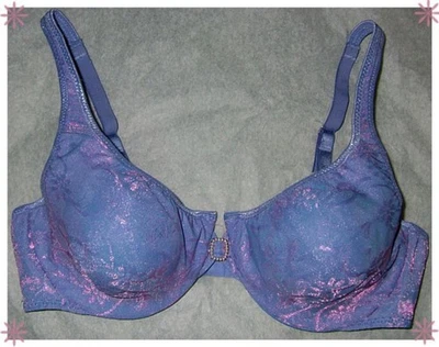 ¡NUEVO! Sujetador Convertible Y2K 36C Wonderbra 7662 ROSA BRILLANTE Metálico Azul Lavanda Foto 1 de 4