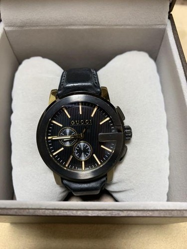 Orologio Uomo GUCCI G Chrono Acciaio Inox Nero Boxato Modello Artista Giapponese