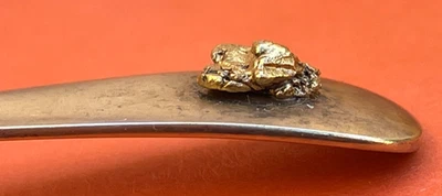 CUCHARA DE RECUERDO DE PLATA ESTERLINA YUKON ALASKA CALIFORNIA PEPITA DE ORO REAL Foto 1 de 4