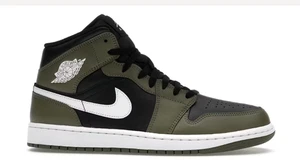 Size 6y- Air Jordan 1 Mid Medium Olive - Picture 1 of 8