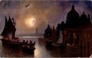 Postcard "Venice by Moonlight" by Joachim Hierschl-Minerbi Arcadia Series - Picture 1 of 2