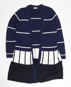 Per Una Women's Blue Striped Open Front Cardigan Size 14 - Picture 1 of 12