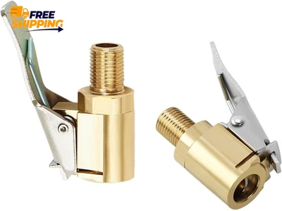 Tire Air Chuck with Clip Adapter, Brass Locking Tire Inflator Connect, 8Mm 2Pack - image 1 of 4