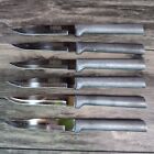Rare 6 NRA Stamped Steak Knives Set Stainless Steel Blades With Aluminum Handle