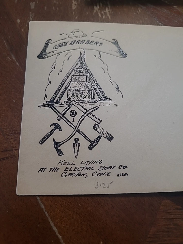 Keel Laying Of The U.S.S. BARBERO 317 FDC Envelope Unmailed. - Image 1 of 1