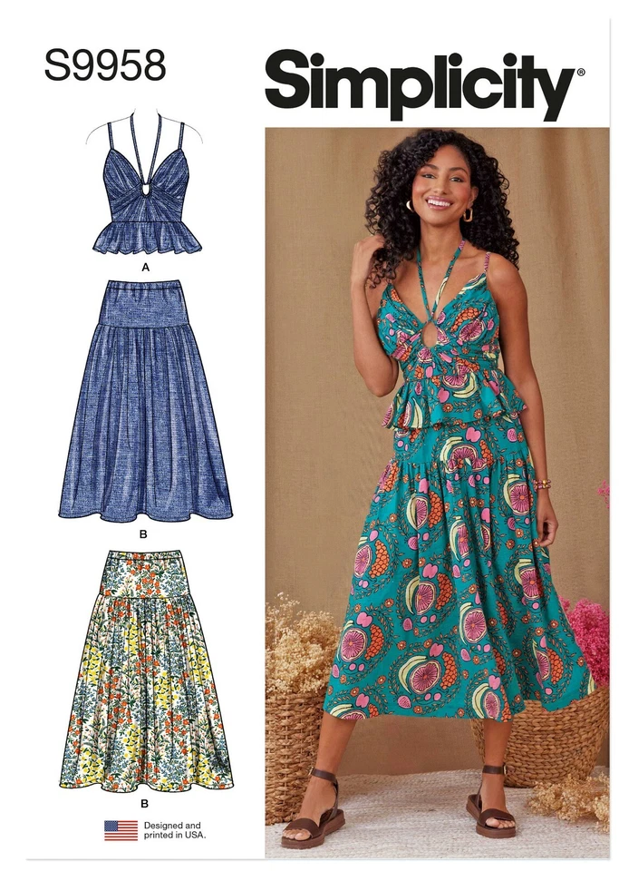 Simplicity Sewing Pattern S9958k5 Misses’ Top and Skirt size 8-16