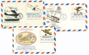 USA 1976 Airmail First Day Postal Stationery Card Covers #UXC15-17 Cachet - Bild 1 von 2