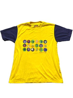 LeiYidi  Shirt Adult Medium Yellow Rainbow Alphabet Star Kidcore Streetwear Mens - Image 1 of 4