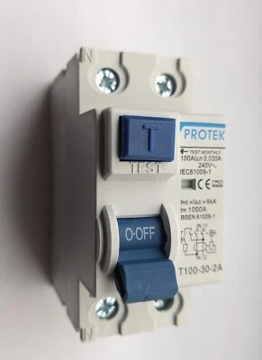 PROTEK 100A 2 Pole 2 Module 30mA Type A RCD - T100-30-2/A