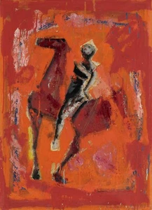 MARINO MARINI Art Poster or Rolled Canvas Print "HORSE AND RIDER" - Picture 1 of 1