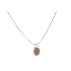 Raw Garnet Drop Pendant Necklace - Sterling Silver Chain Necklace - Dark Red Pen