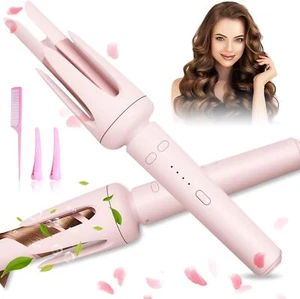 Auto Hair Curler, Curling Wand for Long Hair, Automatic Iron Pink - Picture 1 of 7