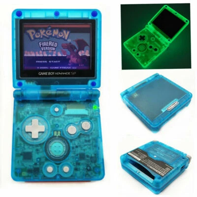 Nintendo Game Boy Advance GBA SP Glow in the Dark Clear Blue System AGS 001 - Image 1 of 3