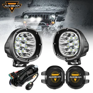 AUXBEAM 2pcs 4" 90W LED Work Light Spot Pods Fog Driving Lamps IP67+Black Cover - Picture 1 of 12