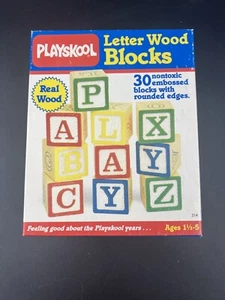 Bloques de madera con letras Playskool vintage (30+ bloques) - Imagen 1 de 4