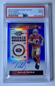2019 Panini Contenders Optic Nick Bosa RC Auto Blue #131 /75 PSA 9 MINT 49ers - Picture 1 of 19