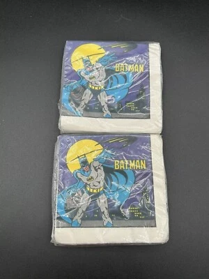 Servilletas pequeñas Batman Vintage 1989 (16)x2 suministros de fiesta de cumpleaños únicos Inc. Nuevo de Lote Antiguo Foto 1 de 3