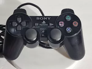 Sony PS2 BLACK Wired Controller OEM DualShock PlayStation 2 AUTHENTIC  - Picture 1 of 3