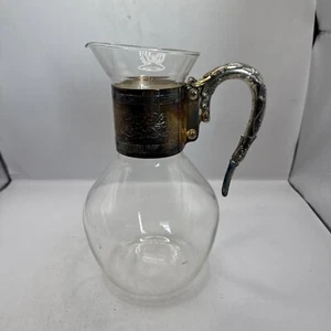 Vintage Silver Plated and Glass Coffee Tea Carafe - no lid - Picture 1 of 7