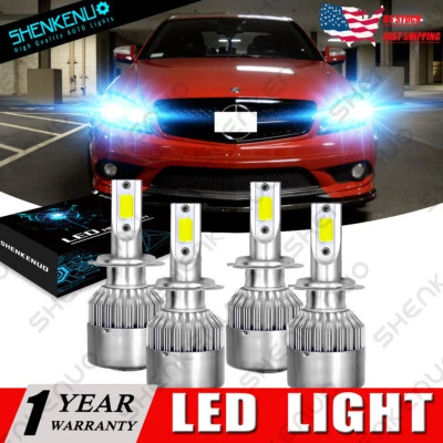 Combo faro bombilla LED haz alto y bajo para Mercedes-Benz C250 C300 C350 4X 8000K Foto 1 de 4