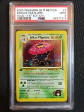 2000 Pokemon Gym Heroes 1st Edition Erika's Vileplume Holo #5 PSA 9