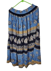 Stonebridge Skirt Womens L Blue Geometric Pull On Maxi Vintage Retro 90s Y2K - Picture 1 of 6