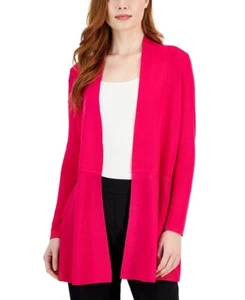 Anne Klein Damen Monterey Open-Front Longline Strickjacke Rosa Fuchsia Gr. M - Bild 1 von 6