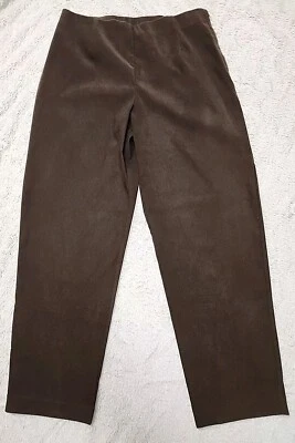 ☆ Susan Graver Women's High-Rise Straight Leg Pants Size Large Brown A28862 - Image 1 of 4