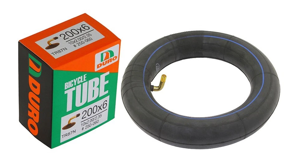 DURO Bike Bicycle Inner Tube 10" x 2.50" 90 degree bent Standard Schrader/Valve. - Image 1 of 1