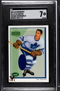 2002-03 Parkhurst Tim Horton 1/1 Game Used Pants Bronze Vault SGC 7 - Bild 1 von 2