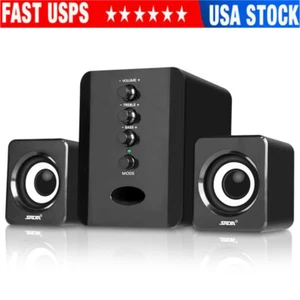 Computer USB Speakers System Stereo Bass Subwoofer LED for Desktop Laptop PC - Picture 1 of 8
