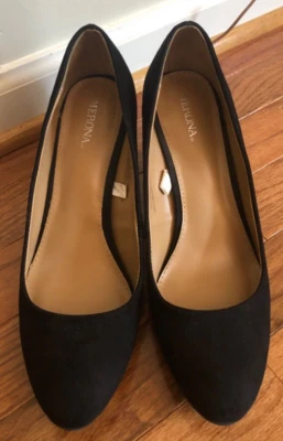 Merona Black Women's Suede Wedges (Size 8) Great Condition - Image 1 of 4