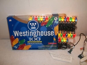 Vtg New Westinghouse 100 Super Bright Xmas Multi-Color-Covers Lights 46' Outdoor - Picture 1 of 10