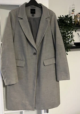 Ladies Jacket Size 14 Mid Length Grey New Look Smart - Image 1 of 4