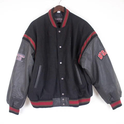 Partners Club PGA Tour USA Letterman Golf Leather Sleeve Jacket Black XXL Cover
